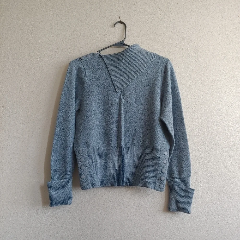 Vintage Blue Turtleneck Sweater Womens Large